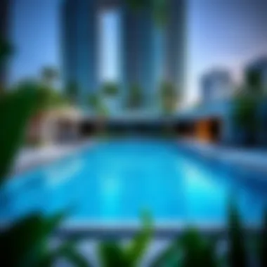 Luxurious Swimming Pool in District One Luxurious swimming pool surrounded by landscaped gardens in District One