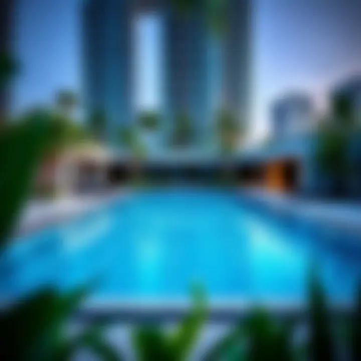 Luxurious Swimming Pool in District One Luxurious swimming pool surrounded by landscaped gardens in District One