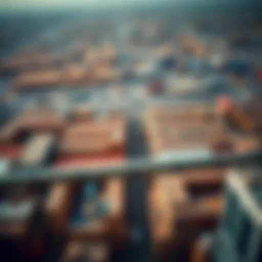 An aerial view of Dubai's bustling warehouse district