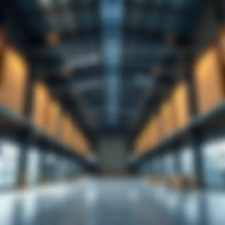 Interior layout of a modern warehouse space