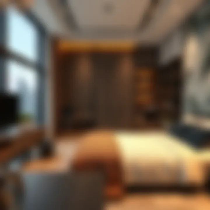 Interior of a modern room available for rent in the China Cluster