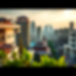 Panoramic view of International City China Cluster showcasing distinct architecture