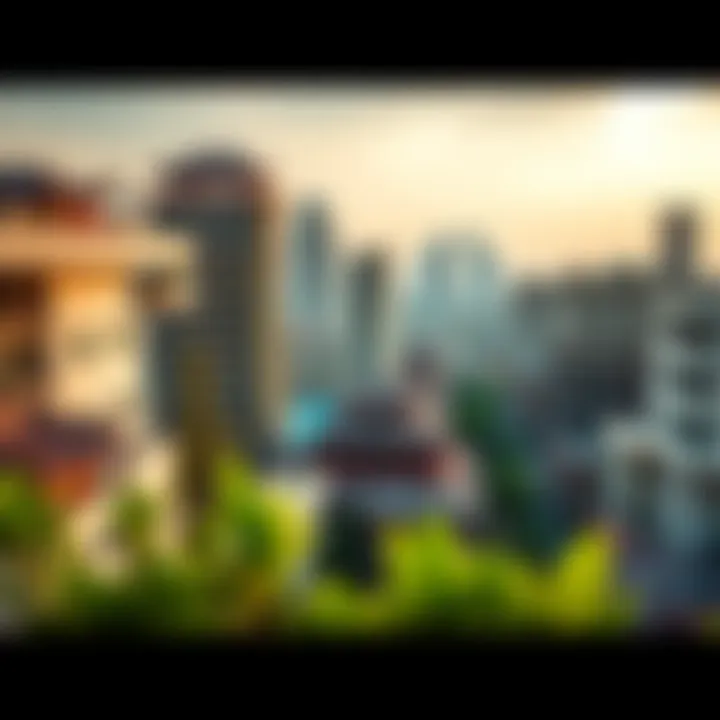 Panoramic view of International City China Cluster showcasing distinct architecture