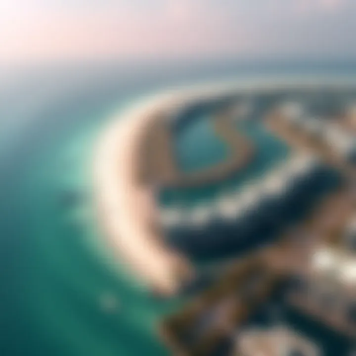 Aerial view of Palm Jumeirah showcasing its iconic palm shape and luxurious villas