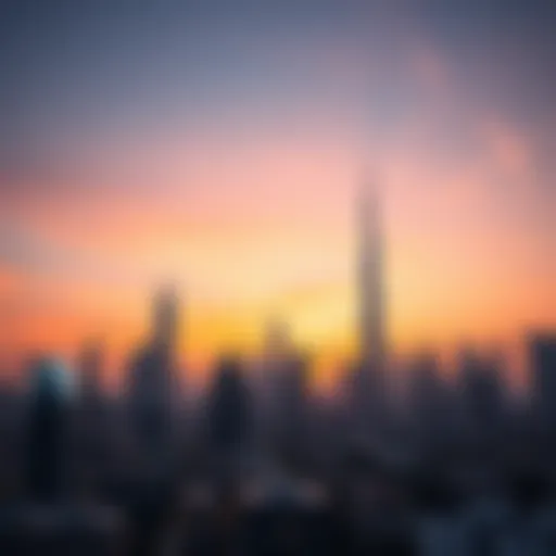 Luxurious Skyline of Dubai Luxurious skyline of Dubai at sunset