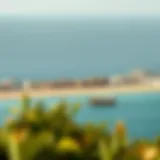 A panoramic view of Mamzar Beach showcasing the turquoise waters and sandy shores