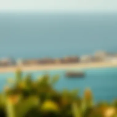 Stunning Panoramic View of Mamzar Beach A panoramic view of Mamzar Beach showcasing the turquoise waters and sandy shores