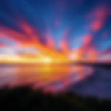Breathtaking Sunset at Pointe Beach A stunning view of Pointe Beach at sunset, showcasing the vibrant colors of the sky and the calm waters