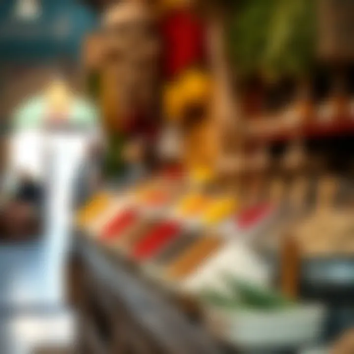 Aromatic Spices of the Souk Vibrant displays of spices and herbs in a traditional Dubai souk