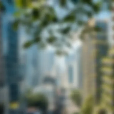 Integration of Nature in Urban Environments Green spaces integrated within a bustling metropolis