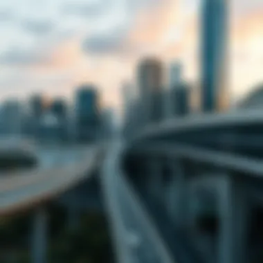 Innovative Urban Planning and Infrastructure Dynamic urban planning showcasing innovative infrastructures