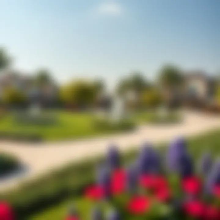 Beautifully landscaped parks and recreational areas in Damac Hills