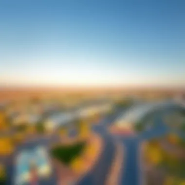 Aerial view of Tilal Al Ghaf showcasing its luxurious community layout and natural surroundings.