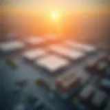 Aerial view of Al Quoz industrial area showcasing warehouses