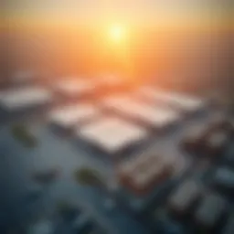 Aerial view of Al Quoz industrial area showcasing warehouses