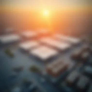 Aerial view of Al Quoz industrial area showcasing warehouses