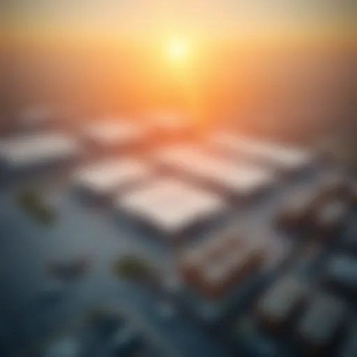 Aerial View of Al Quoz Aerial view of Al Quoz industrial area showcasing warehouses