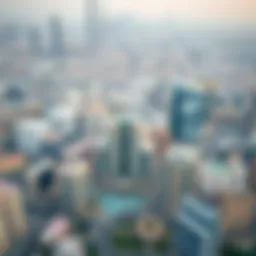 Aerial view of Dubai skyline highlighting real estate developments