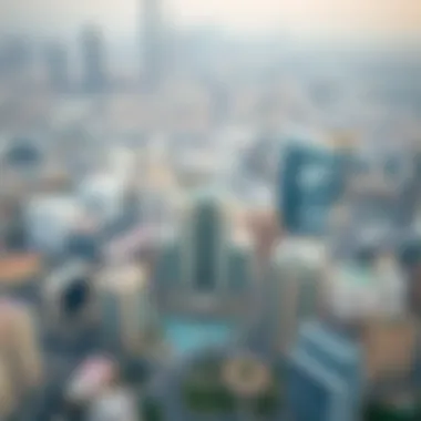Aerial view of Dubai skyline highlighting real estate developments