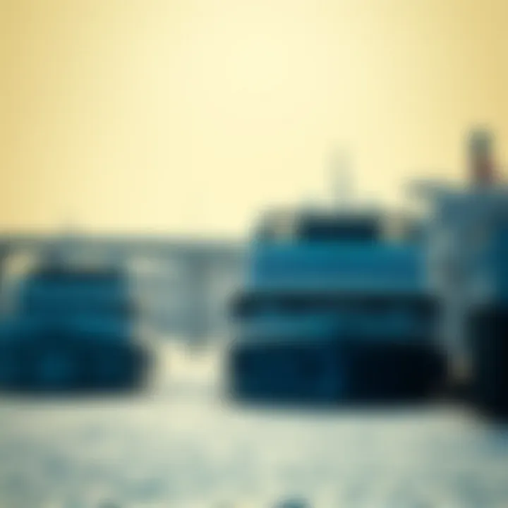 A ferry docking at the port in Dubai