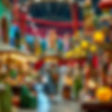 Cultural exhibition at Global Village with vibrant displays.