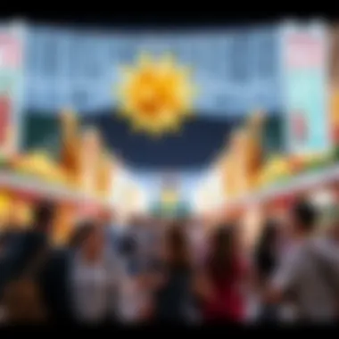 Visitors enjoying the festivities at Global Village.