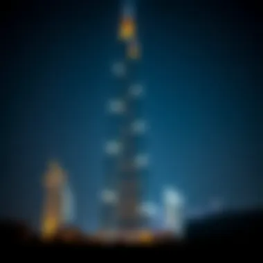 Gulf Pearl Tower at Night Night shot highlighting the Gulf Pearl Tower's illumination