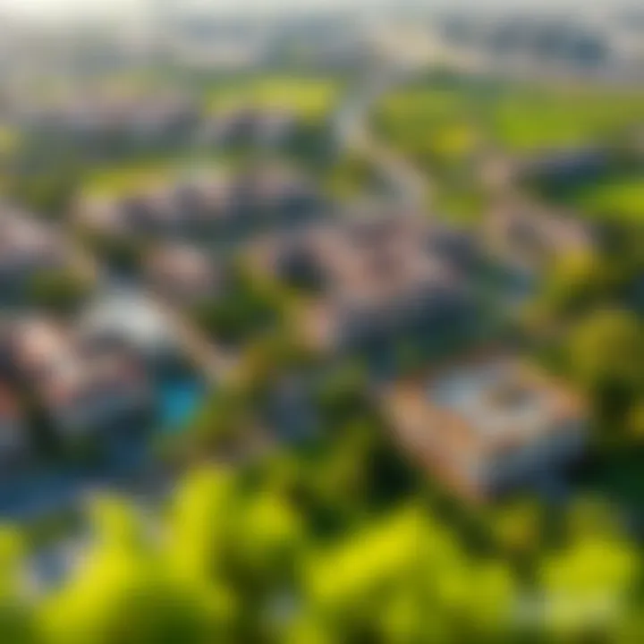 Aerial view of Hamdan Colony showcasing residential properties and green spaces