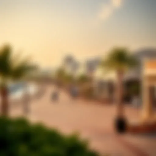 Vibrant Beachfront of Jumeirah Lamer A stunning view of Jumeirah Lamer beachfront showcasing its vibrant atmosphere