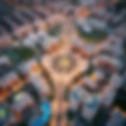 Aerial view of Jumeirah Village Circle showcasing its layout