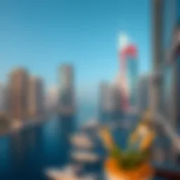 Stunning waterfront view of Dubai Marina with luxury apartments