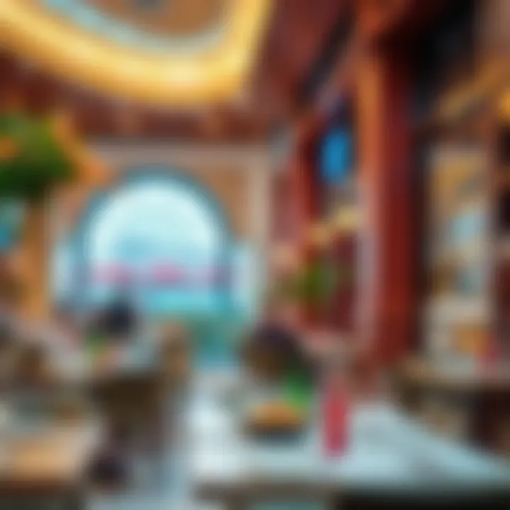 Culinary Delights at Mall Jumeirah Vibrant dining area within Mall Jumeirah, highlighting diverse culinary offerings