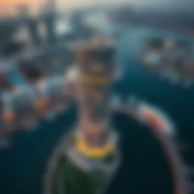 Aerial view of Marina Gate Tower showcasing its stunning architecture