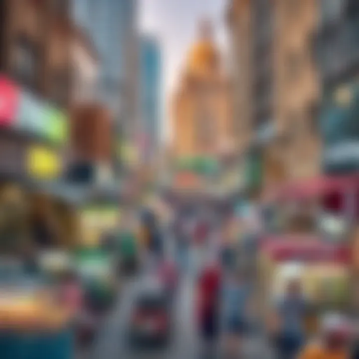 A bustling commercial scene in Nasser Square