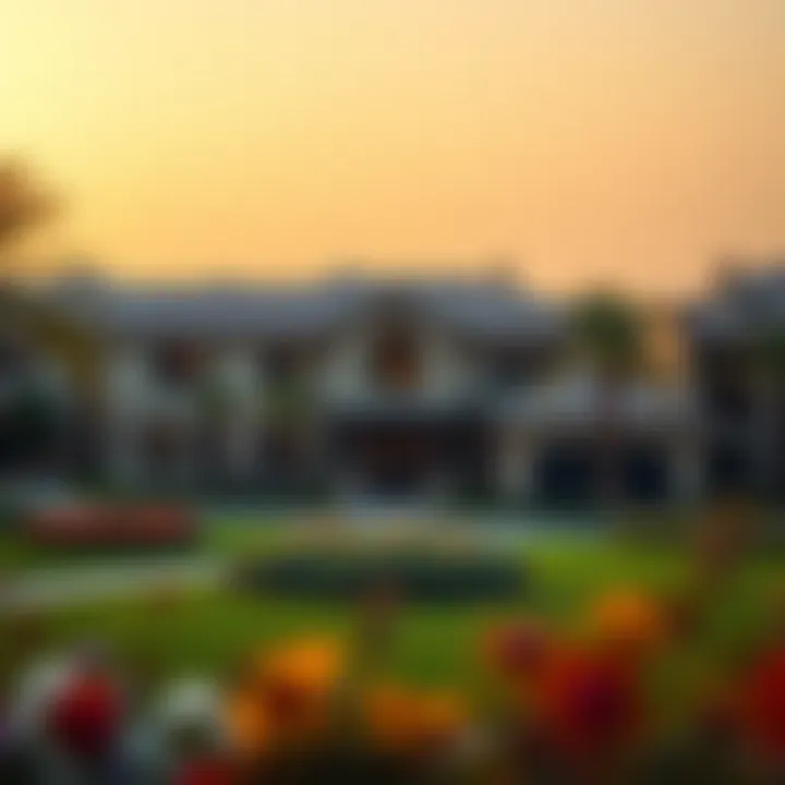 A serene residential area in Dubai, illustrating a perfect home for families and investors