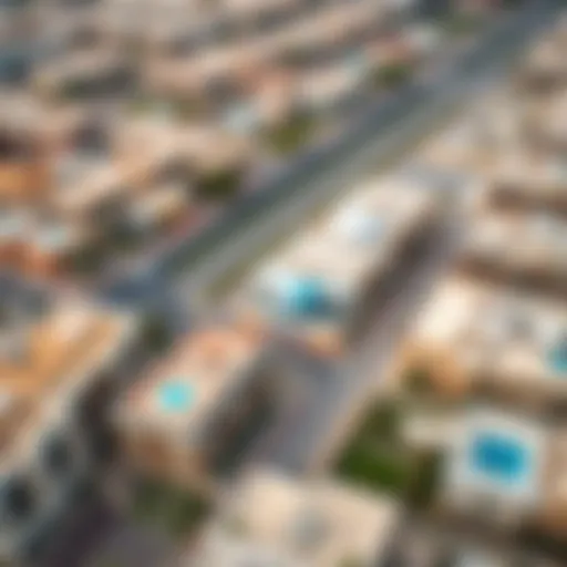 Aerial View of Al Quoz Properties Aerial view of Al Quoz showcasing diverse properties