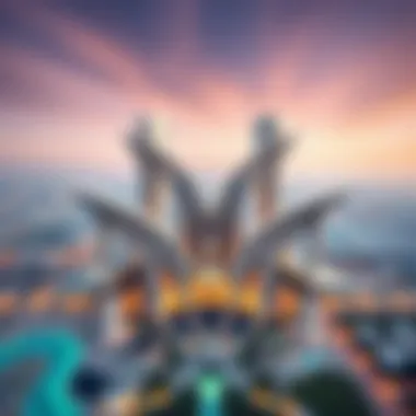 Stunning aerial view of One Zabeel showcasing its unique architectural design