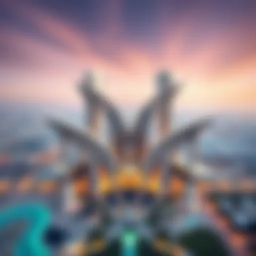 Stunning aerial view of One Zabeel showcasing its unique architectural design