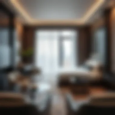 Stylishly designed suite with modern furnishings and decor