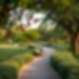 Serene landscape of Rashidiya Park showcasing lush greenery and pathways