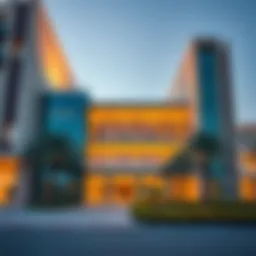 Stunning exterior view of Regus Al Bateen showcasing modern architecture