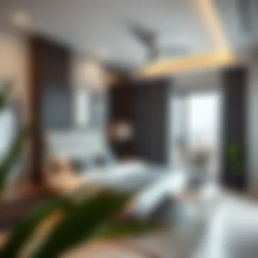 Modern studio room interior with stylish decor