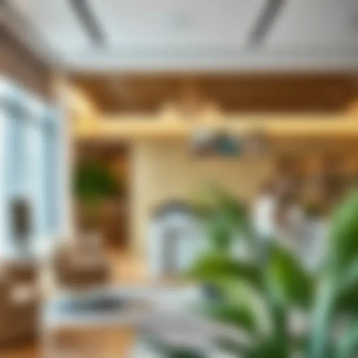 Interior of a Real Estate Brokerage A sophisticated office interior representing a real estate brokerage firm