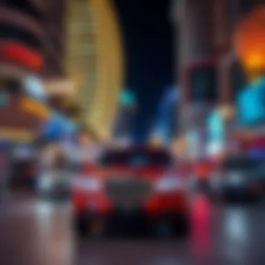 Nighttime ambiance of City Walk illuminated with vibrant lights