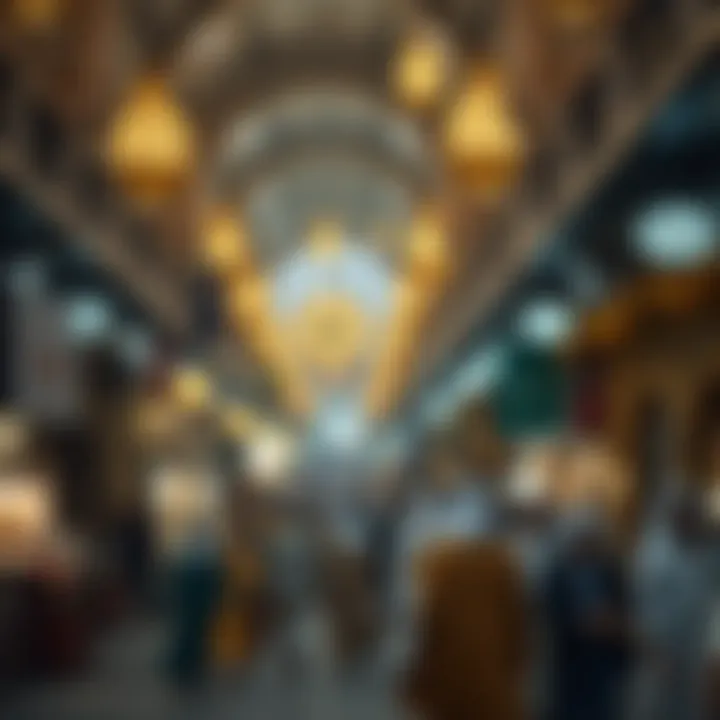 The Bustling Atmosphere of Dubai's Souk Gold Market The bustling atmosphere of the Souk Gold market in Dubai