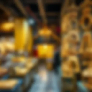 A Glimpse of the Vibrant Souk Gold Marketplace A vibrant display of gold bars and ornaments in the Souk