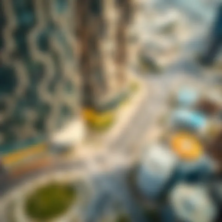 An aerial view of Dubai's urban planning and layout