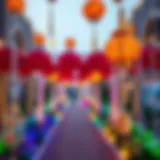 Vibrant decorations in the heart of Dubai during Eid celebrations