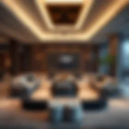 Luxurious living room design showcasing modern aesthetics