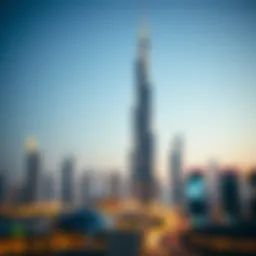 The Burj Khalifa towering over Dubai's skyline